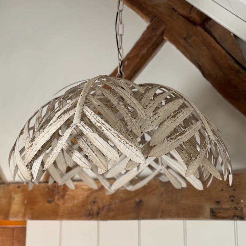 Ceiling Lamp Leaves Worn White - Image 2