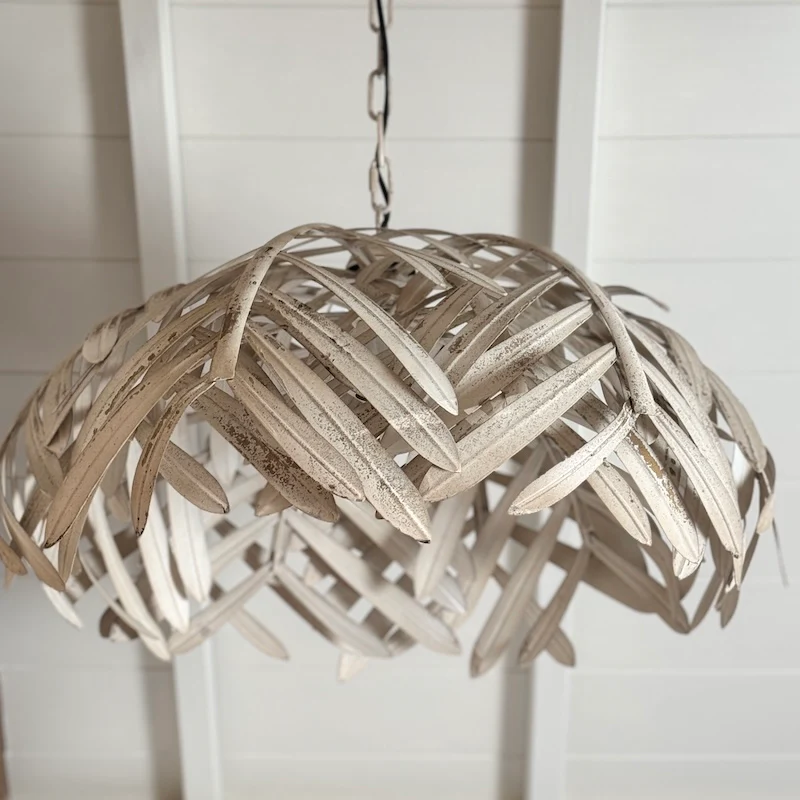 Ceiling Lamp Leaves Worn White - Image 7