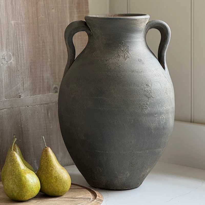 Chalfont Antique Grey Vessel Vase - Image 4