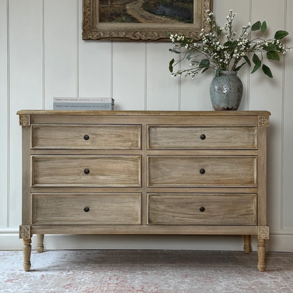 Chest Of Six Drawers Bleached Mahogany - Image 10