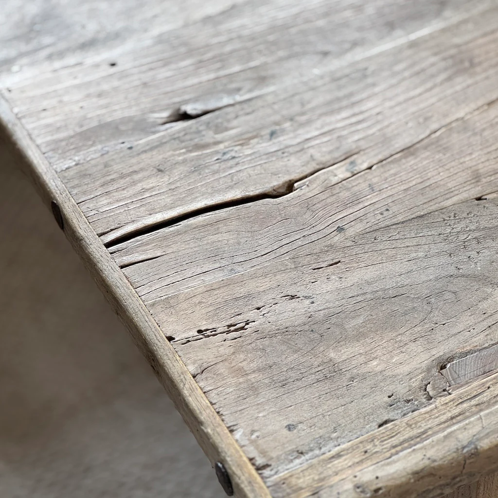 Vintage Reclaimed Wooden Small Coffee Table - Image 3