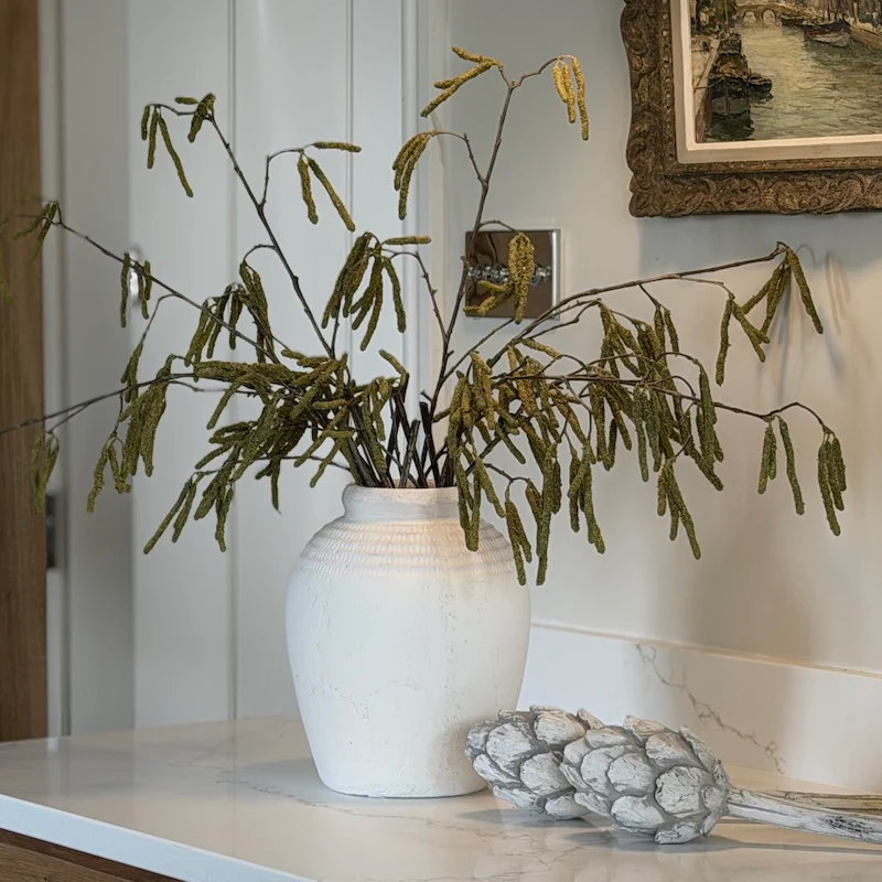 Cole Textured Stone Vase – Handcrafted Rustic Decorative Pot