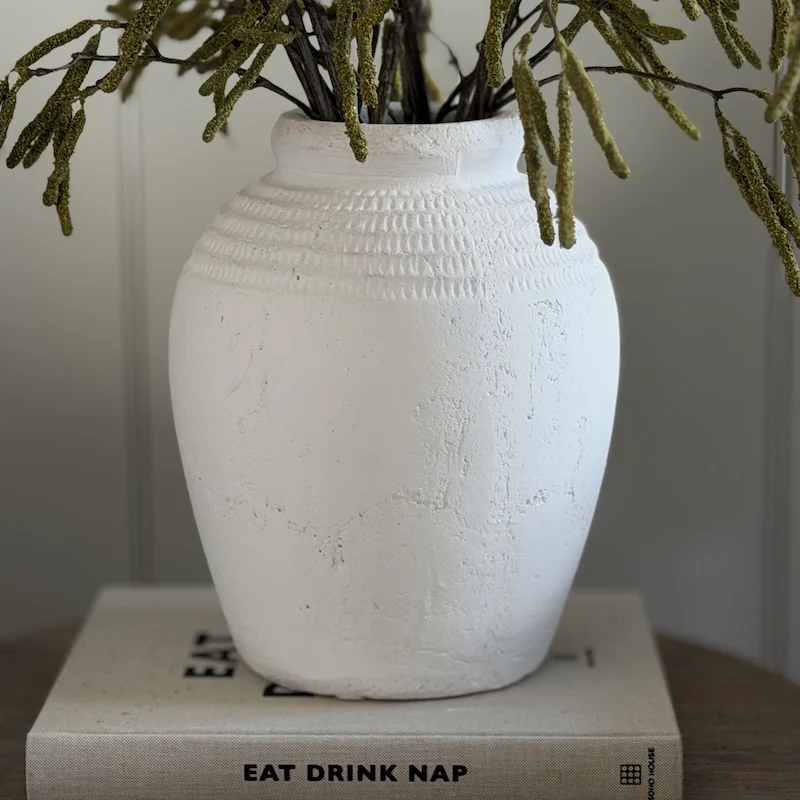 Cole Textured Stone Vase – Handcrafted Rustic Decorative Pot - Image 3