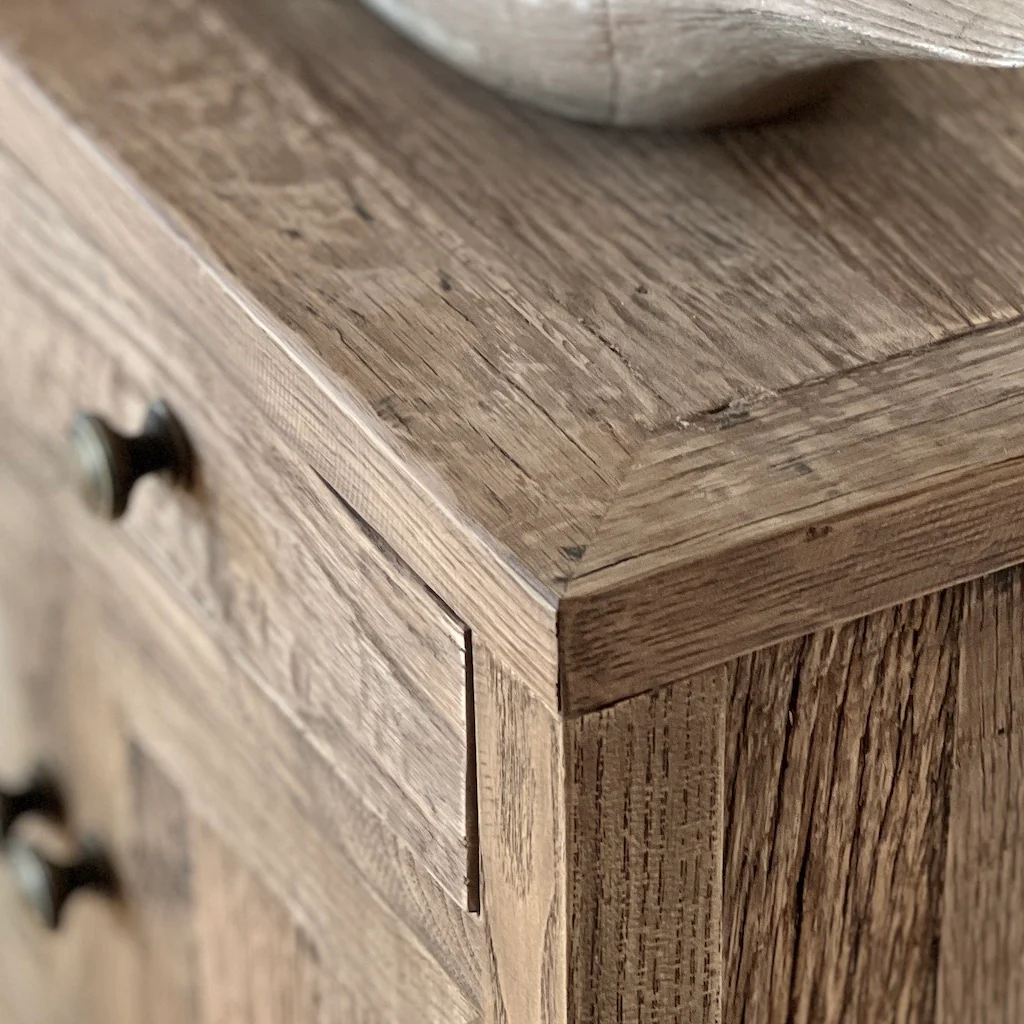 Compact Reclaimed Oak Console Table - Image 4