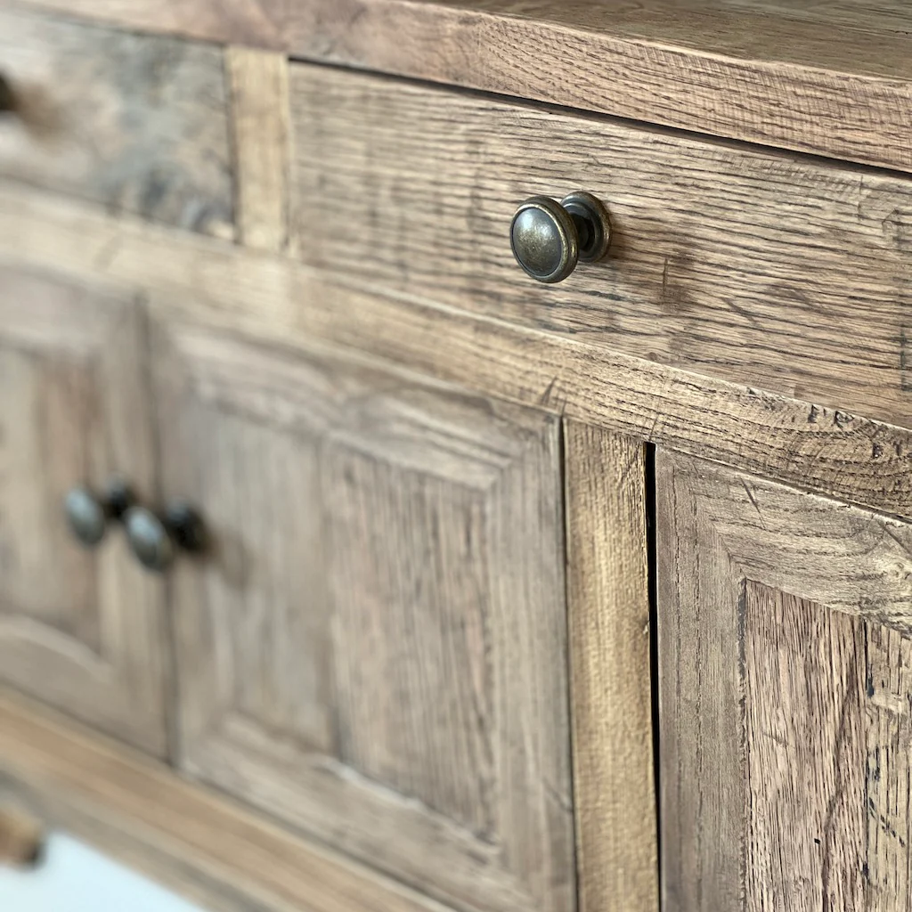 Compact Reclaimed Oak Console Table - Image 5