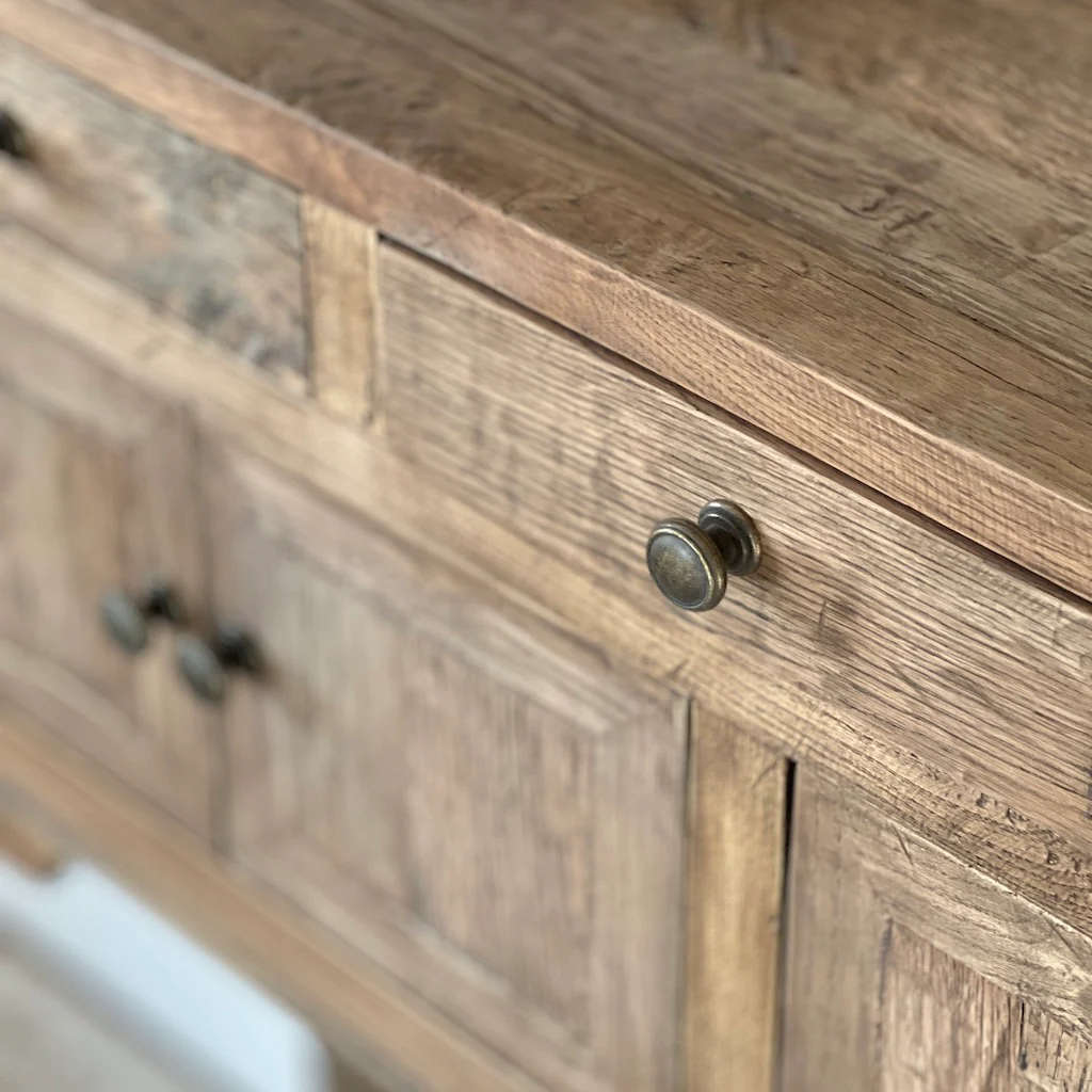 Compact Reclaimed Oak Console Table - Image 6