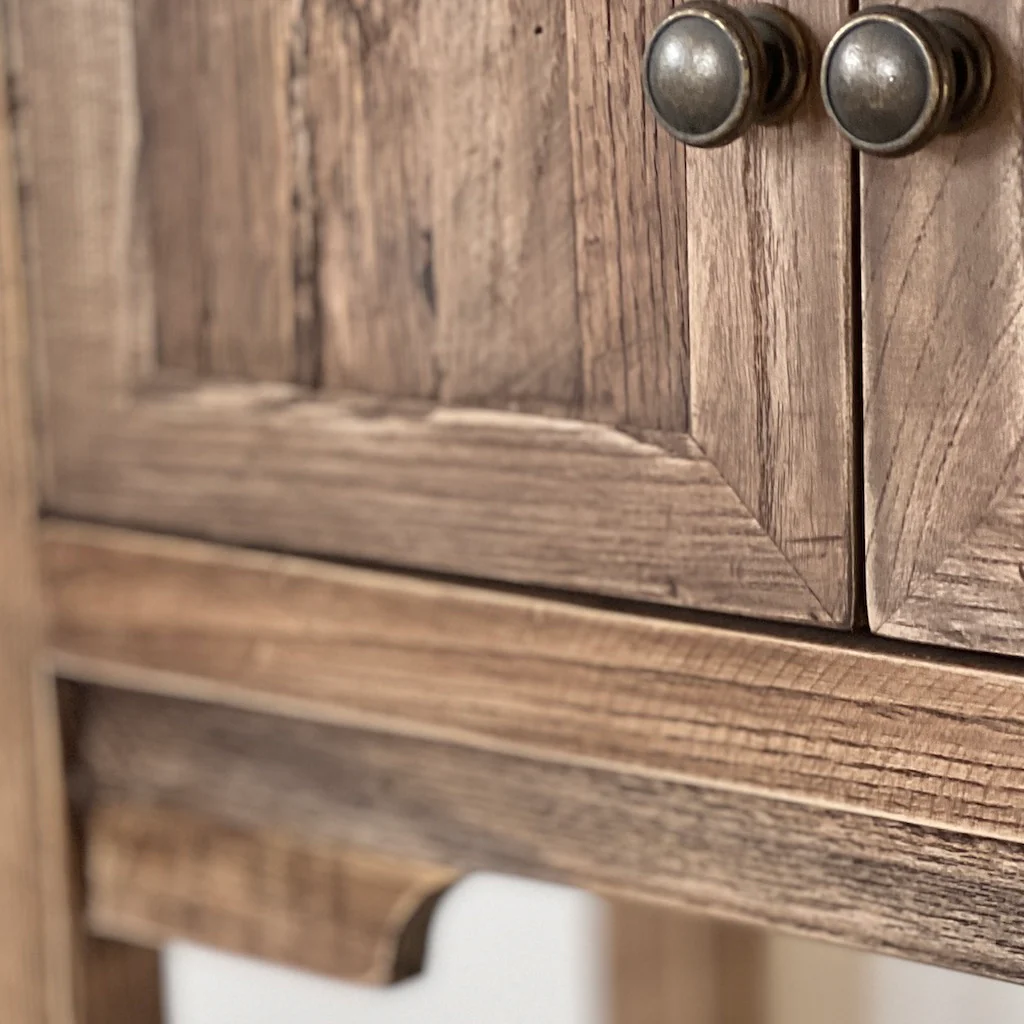 Compact Reclaimed Oak Console Table - Image 7