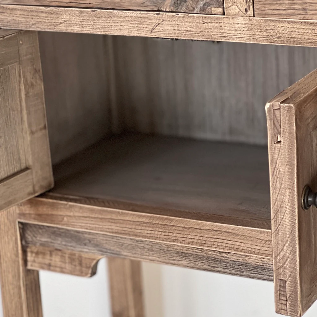 Compact Reclaimed Oak Console Table - Image 8