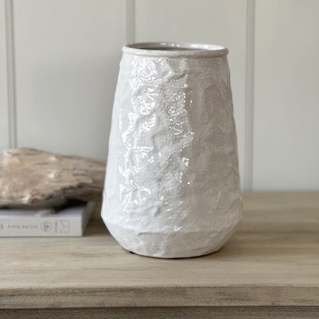 Crackle Glaze Crumpled Conical Vases - Image 3