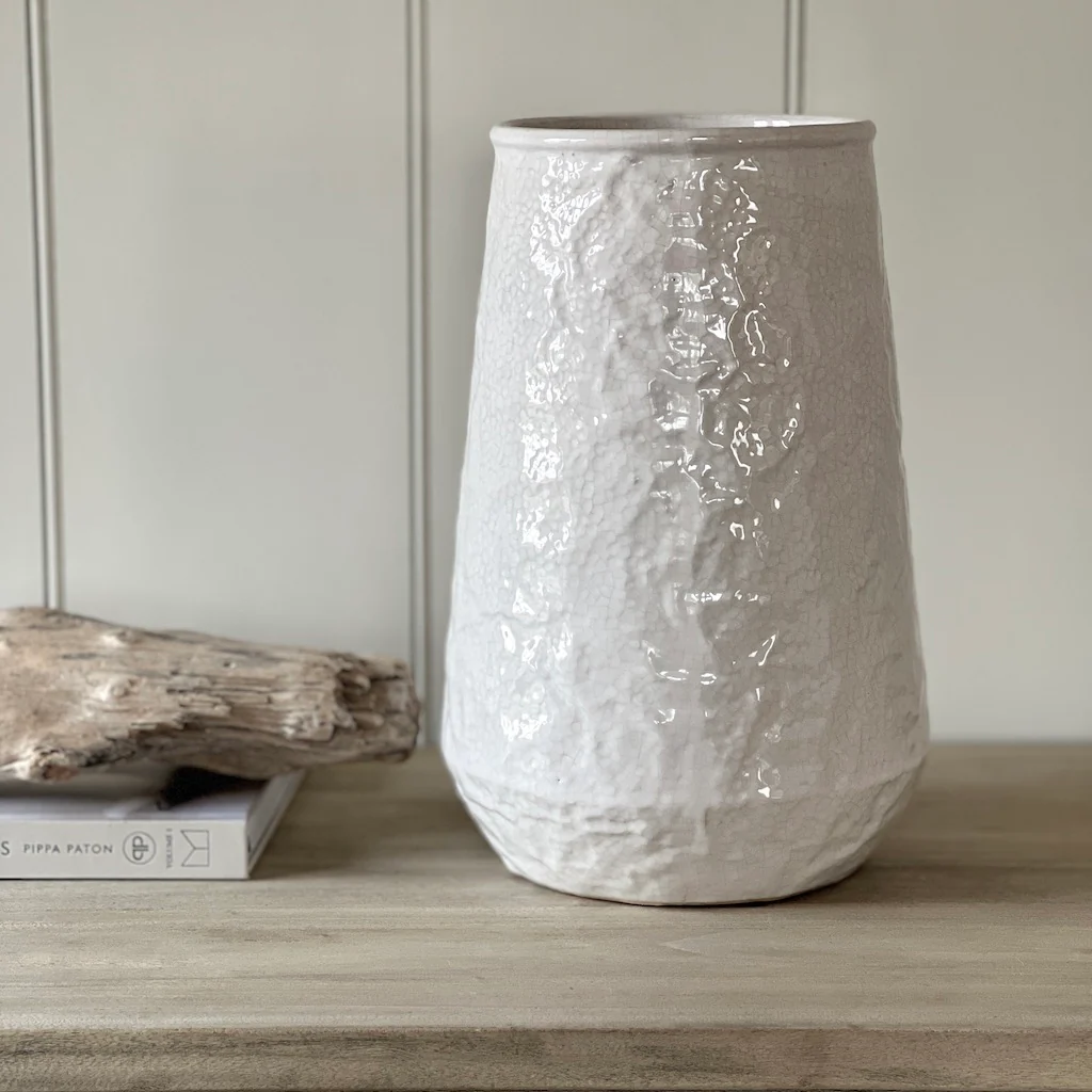 Crackle Glaze Crumpled Conical Vases - Image 4