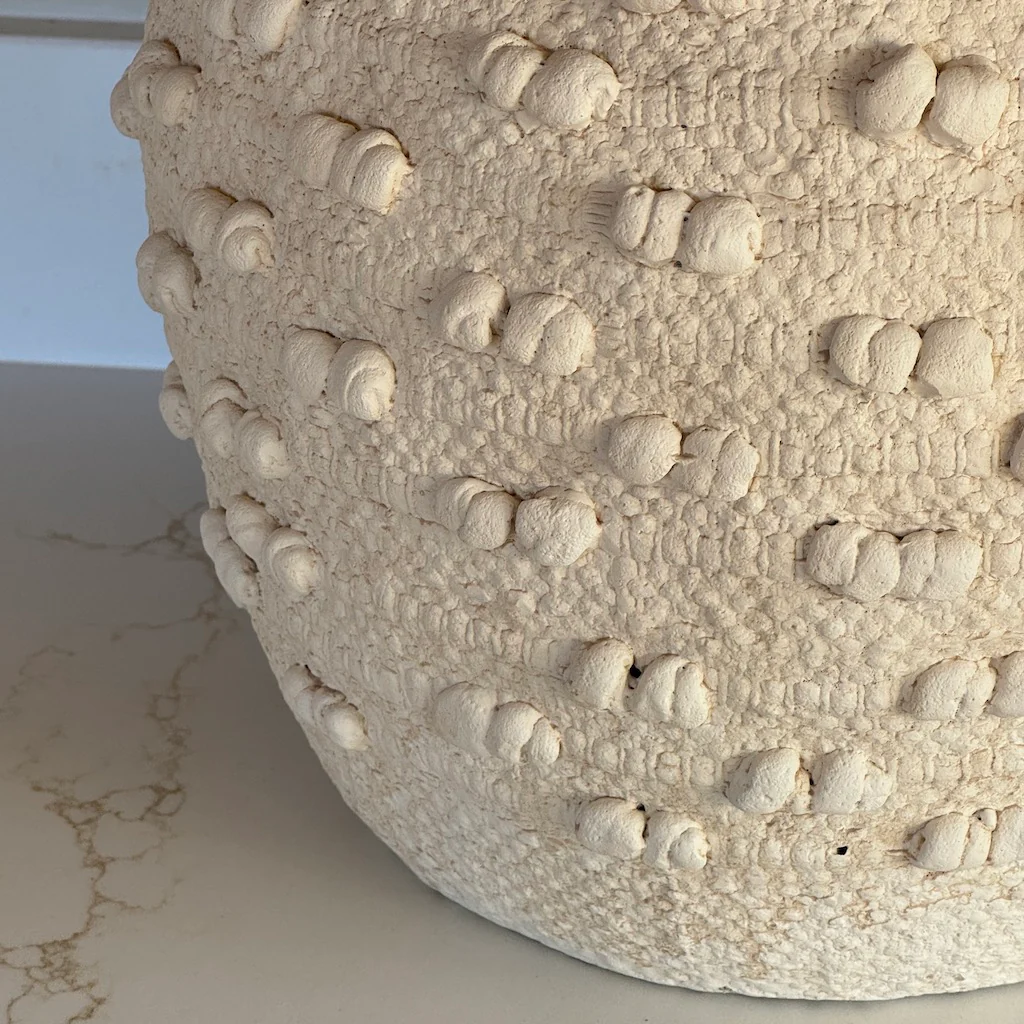 Cream Crochet Terracotta Large Vase - Image 4