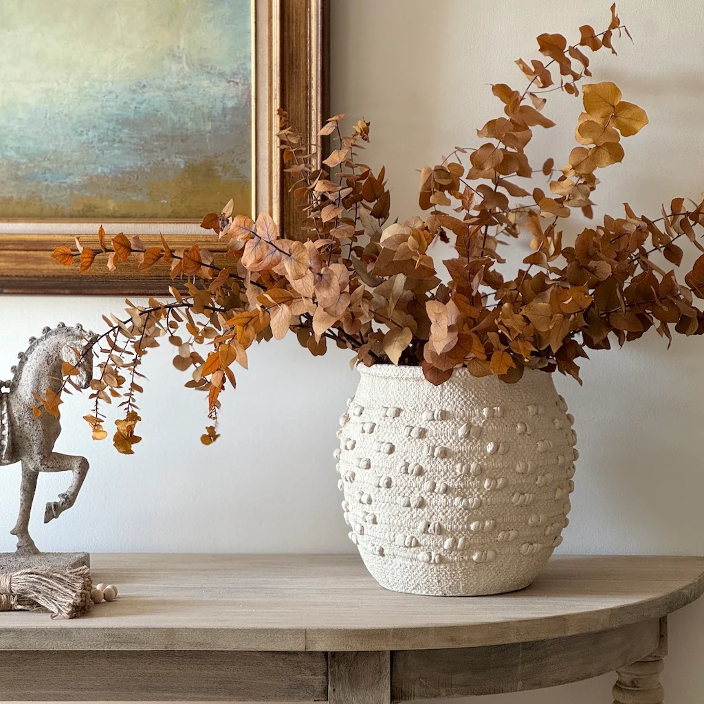 Cream Crochet Terracotta Large Vase - Image 6
