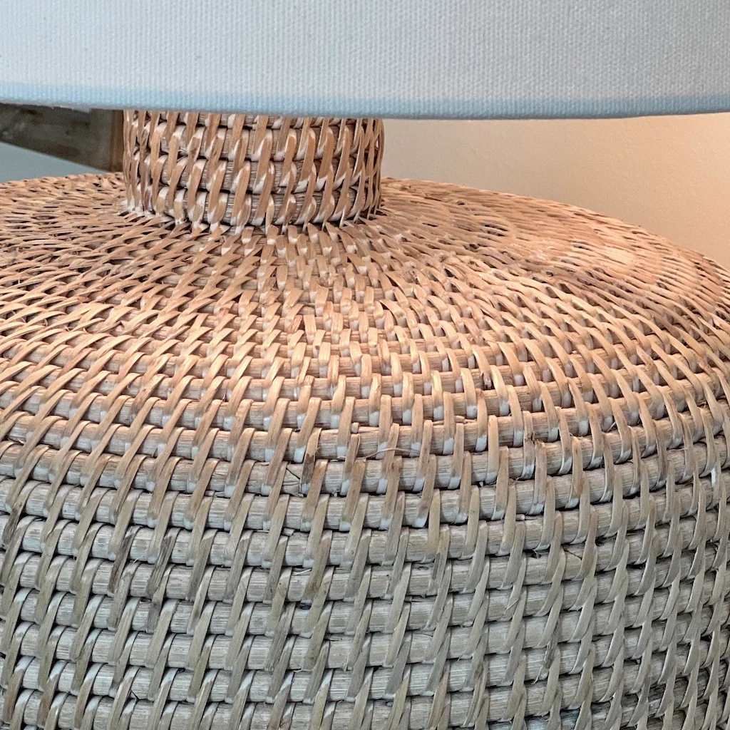 Croft Rattan Natural Whitewash Table Lamp - Image 7