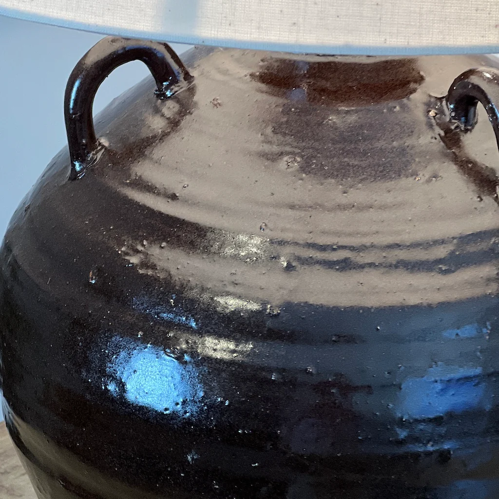 Dark Tone Glazed Urn Table Lamp - Image 4