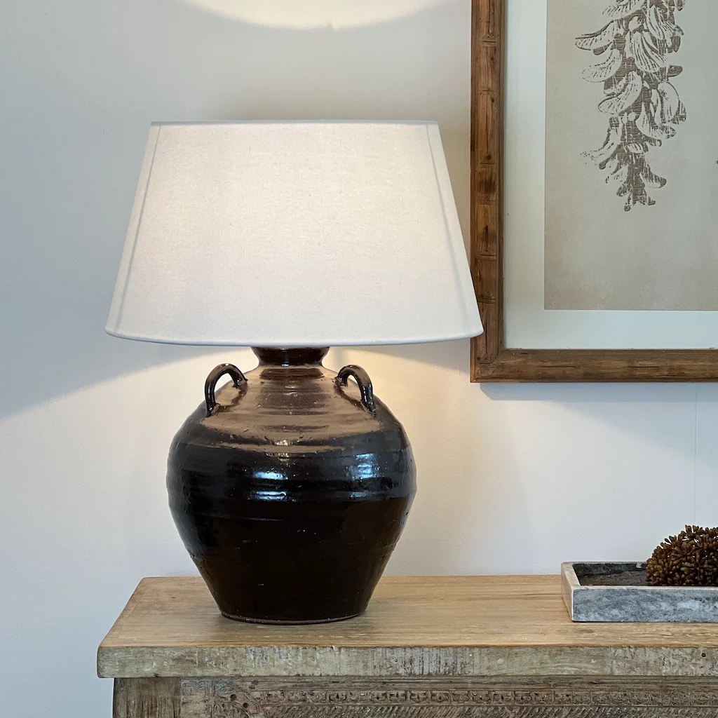 Dark Tone Glazed Urn Table Lamp - Image 6