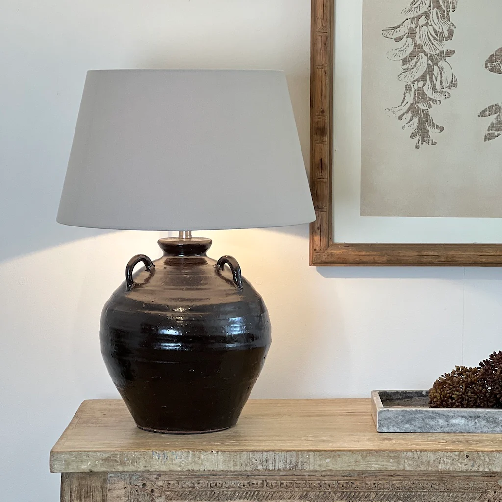 Dark Tone Glazed Urn Table Lamp - Image 7