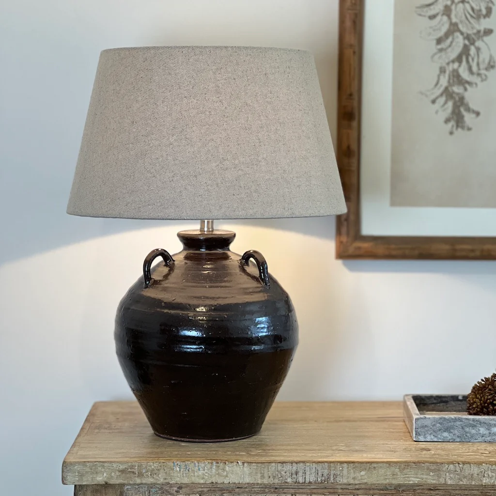 Dark Tone Glazed Urn Table Lamp - Image 8