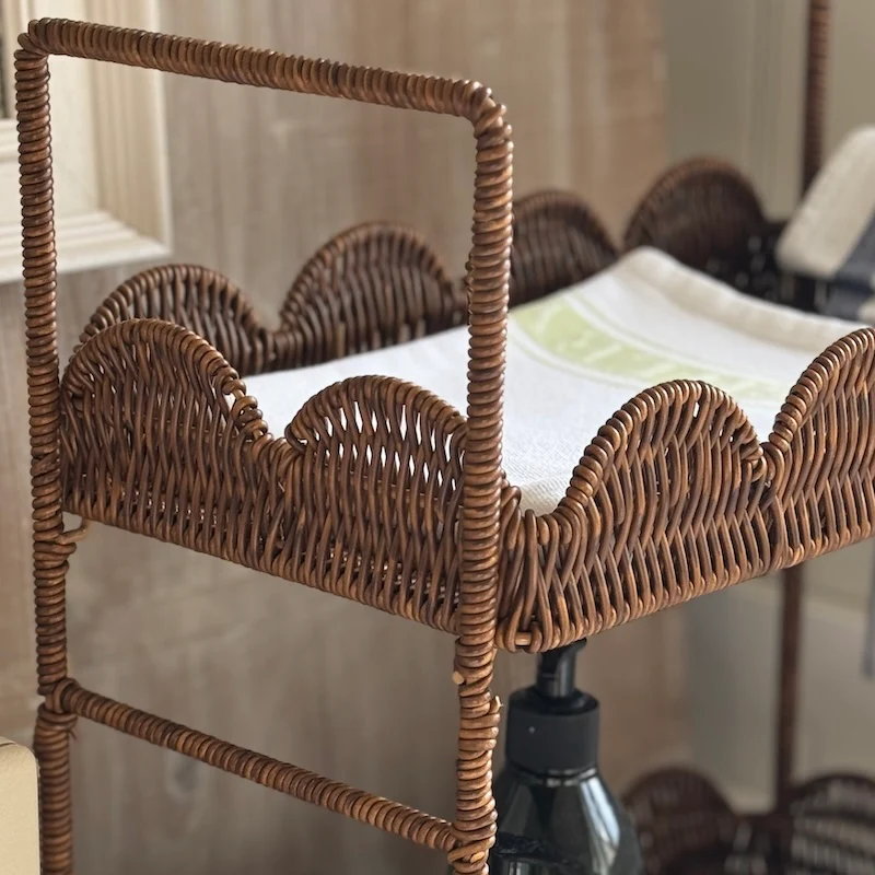 Decorative Faux Rattan Display Shelves - Image 3