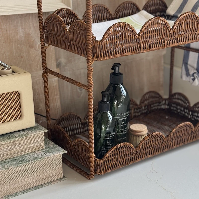 Decorative Faux Rattan Display Shelves - Image 5