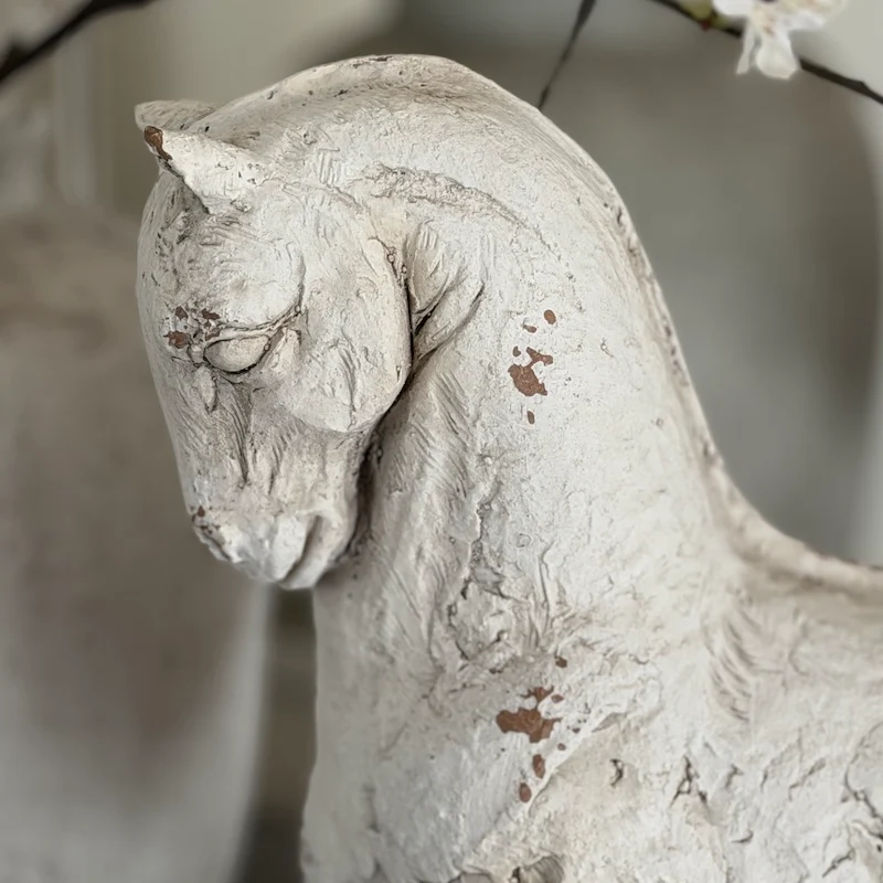 Distressed Antique-Style Horse Bust Sculpture - Image 3