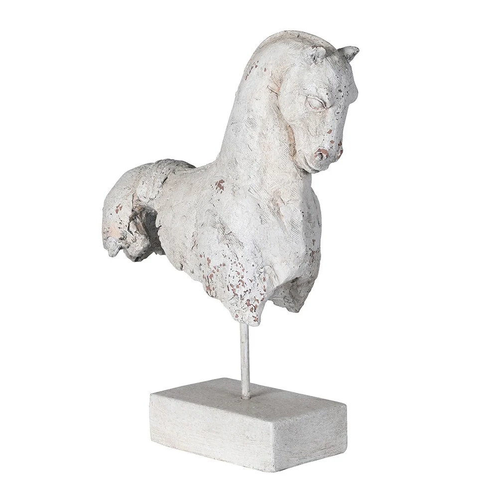 Distressed Antique-Style Horse Bust Sculpture - Image 5