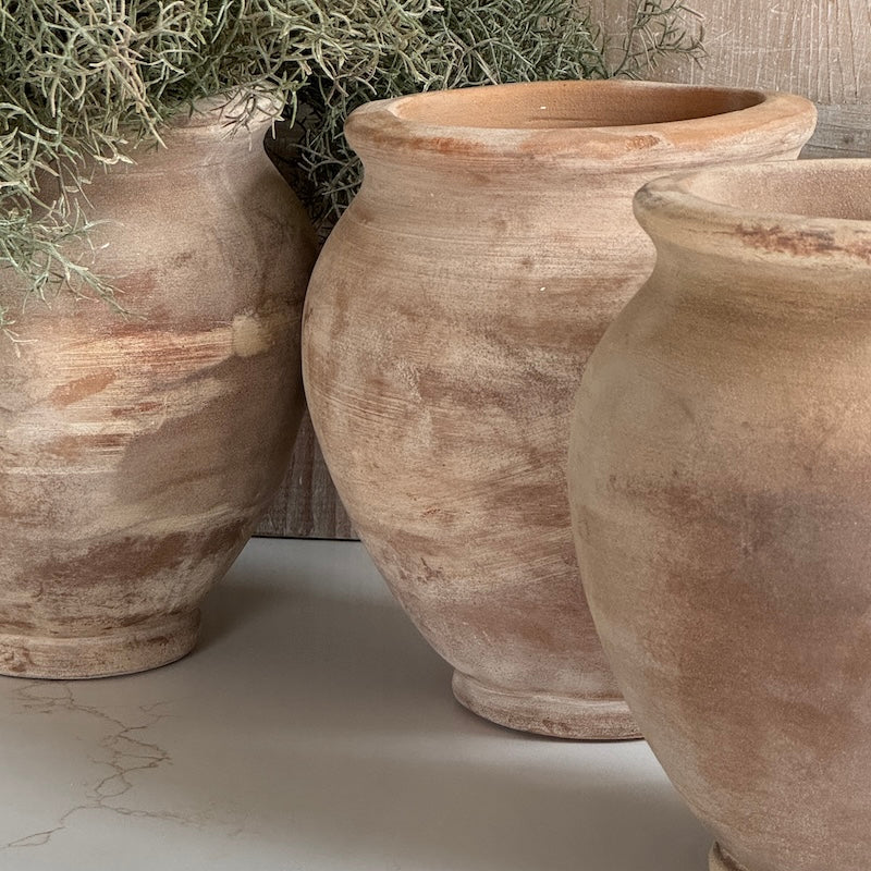 Distressed Terracotta Handmade Vase Small - Image 2