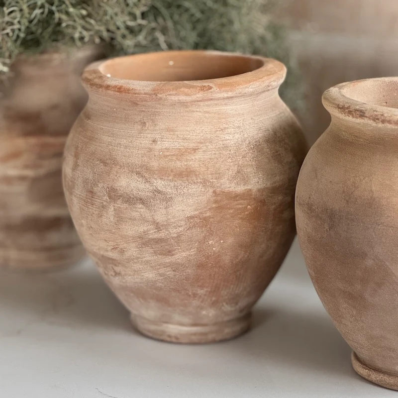 Distressed Terracotta Handmade Vase Small - Image 6