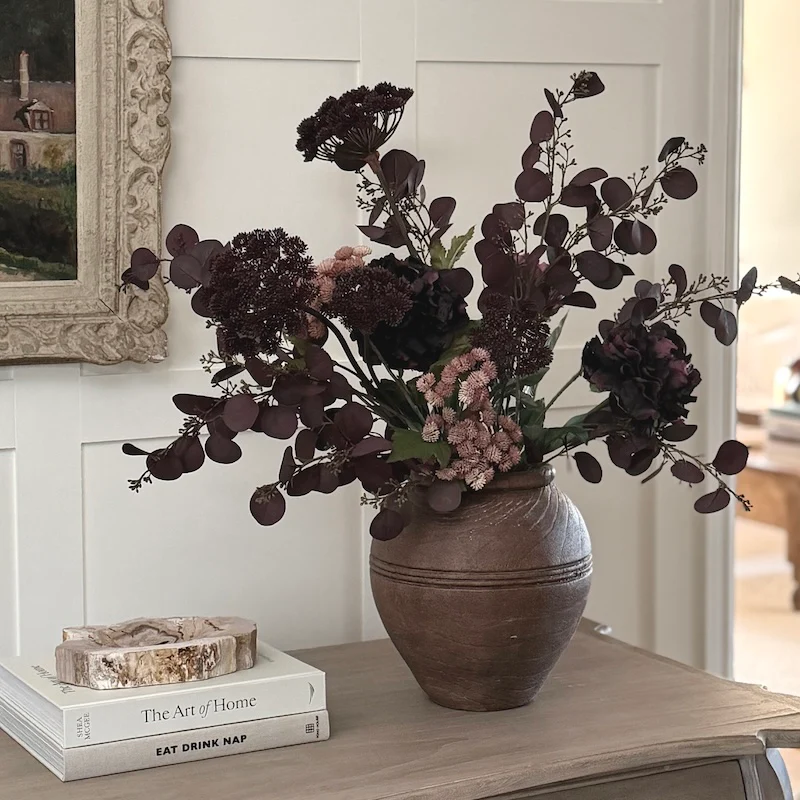 Earthy Ceramic Carved Rim Vase