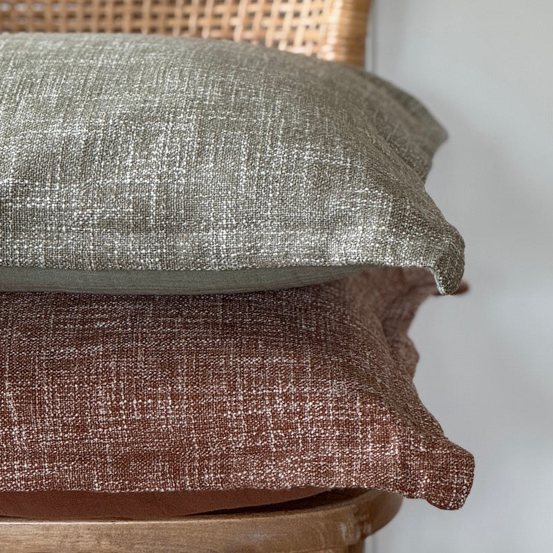 Emelia Square Cushion Sage or Rust - Image 2