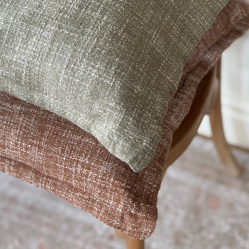 Emelia Square Cushion Sage or Rust - Image 6
