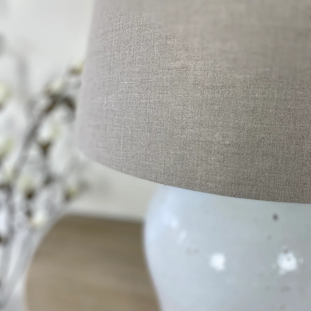 Etna Aged White Ceramic Glaze Table Lamp - Image 7