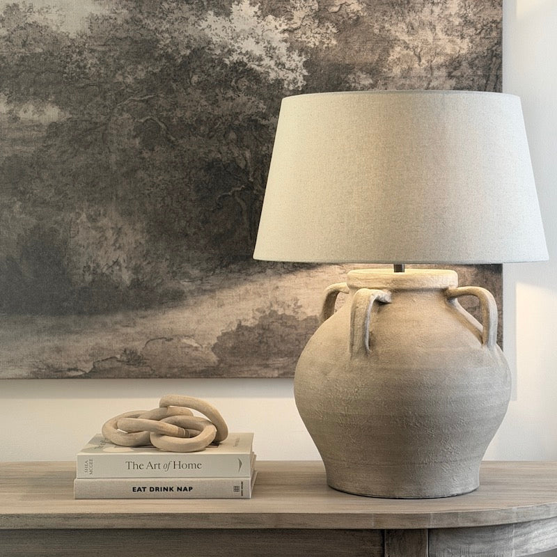 Etruscan Style Taupe Ceramic Lamp Base – Large - Image 5