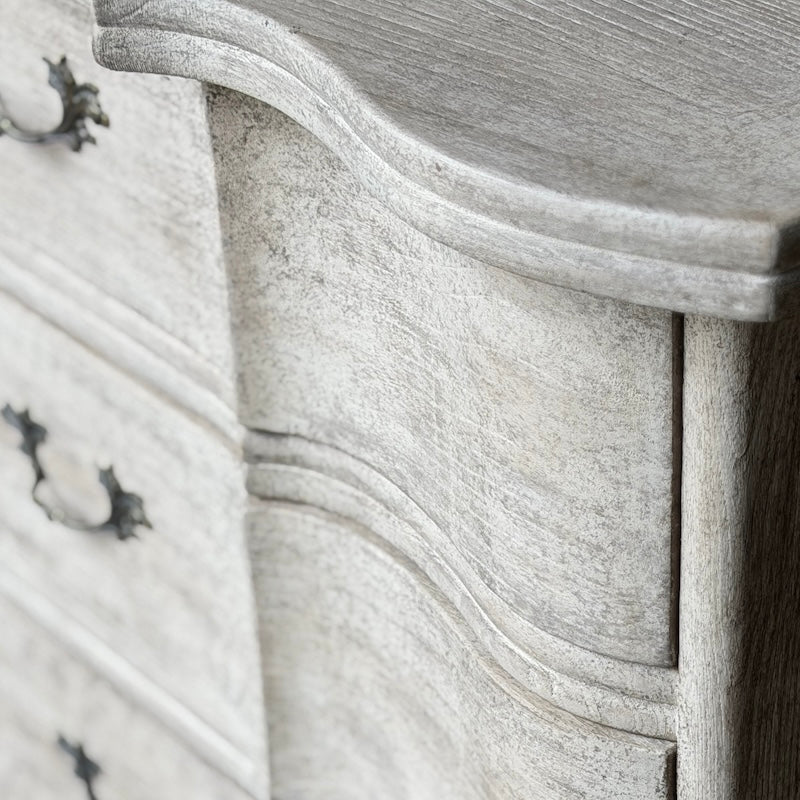 Evelyn Chest of Drawers Whitewashed Aged Wood - 90cm 4 Drawer - Image 2