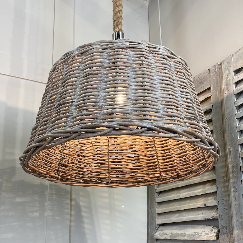 Extra Large Light Wicker Pendant Shade - Image 4