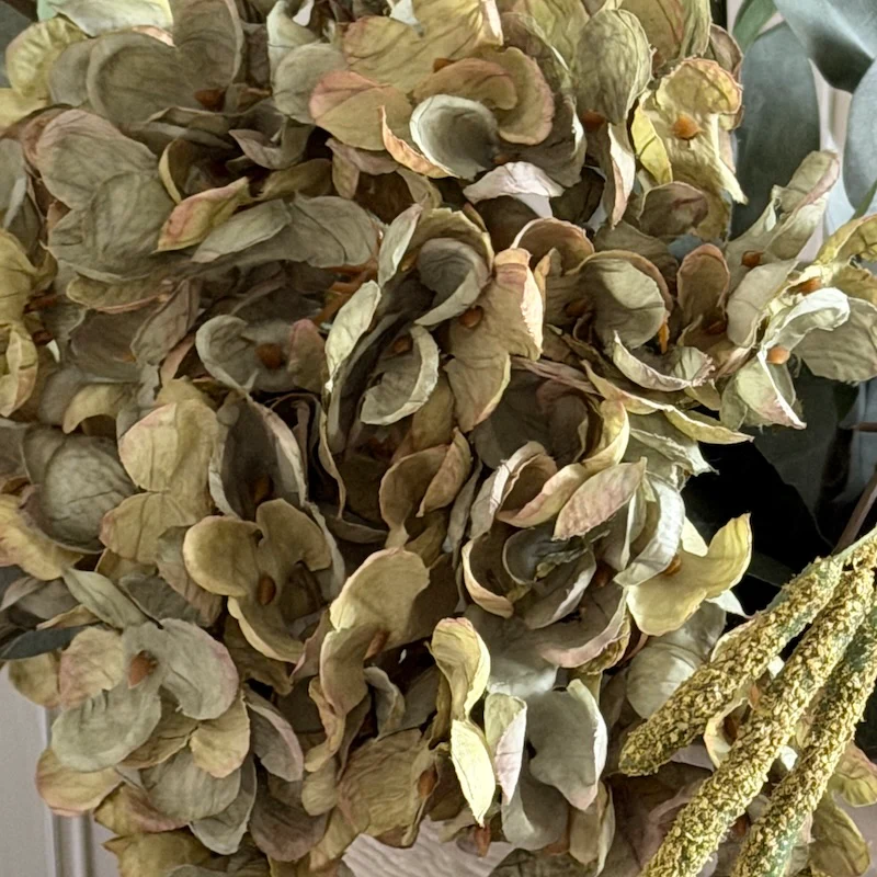 Faux Antique Green Hydrangea Stem - Image 3