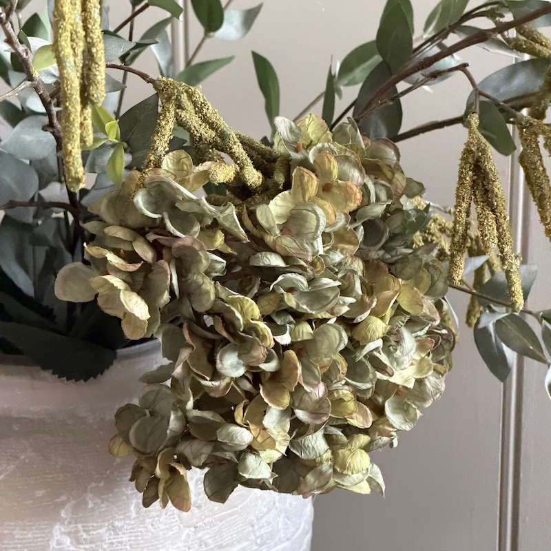 Faux Antique Green Hydrangea Stem - Image 4