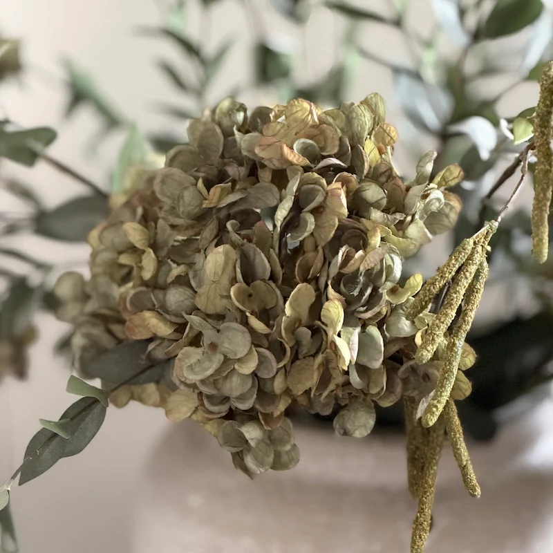Faux Antique Green Hydrangea Stem - Image 5