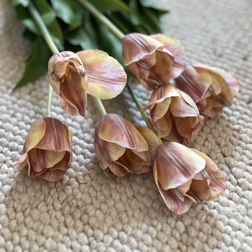 Faux Apricot Foxx Tulip Stem