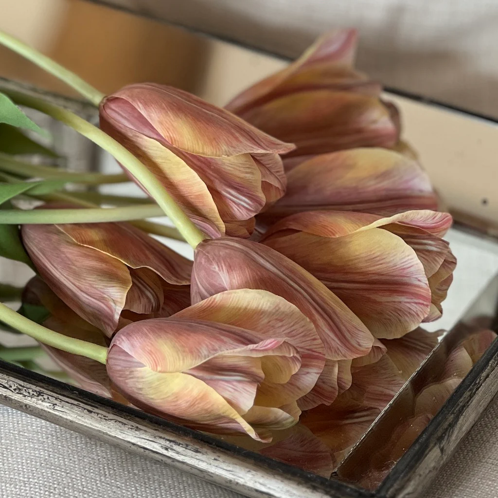Faux Apricot Foxx Tulip Stem - Image 4