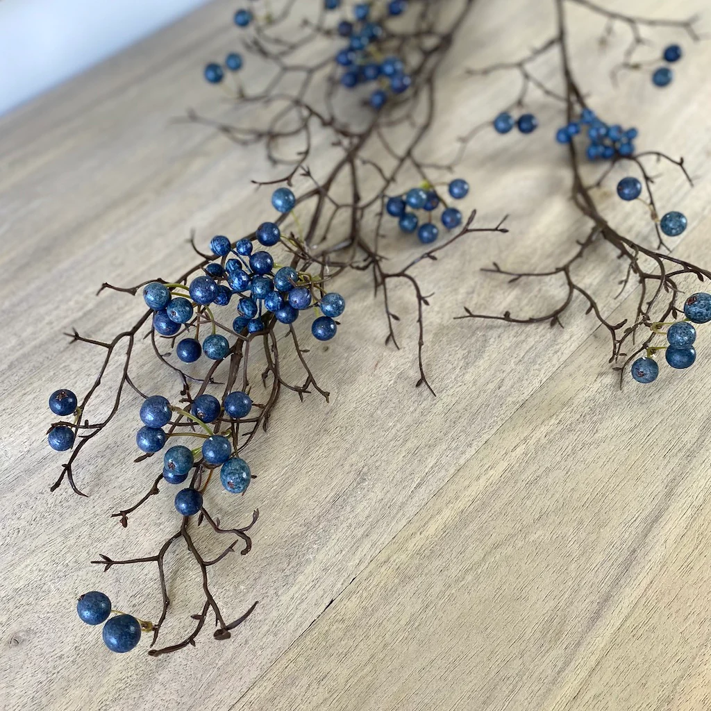 Faux Blue Berries Spray - Image 3