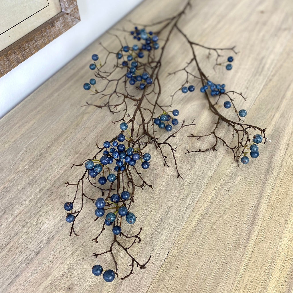 Faux Blue Berries Spray - Image 4
