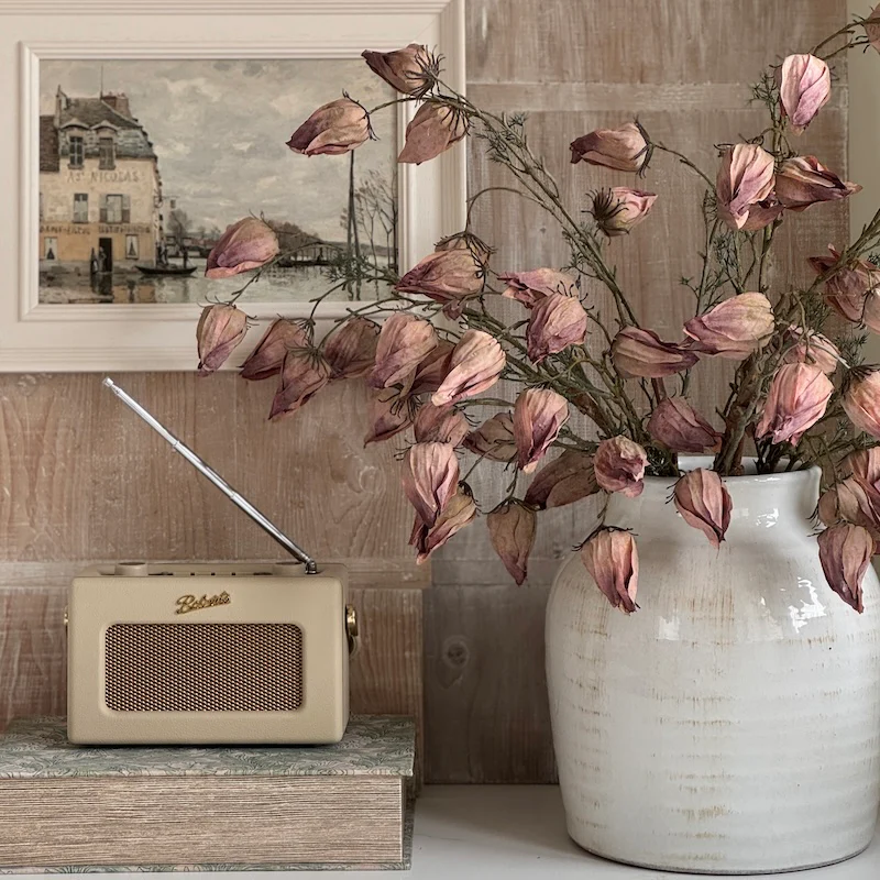 Faux Chinese Lantern Spray | Dusky Pink