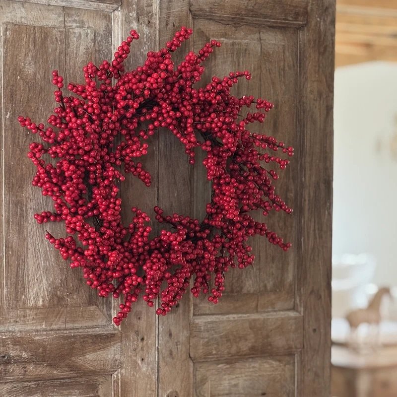 Faux Classic Wild Red Berry Wreath - 60cm