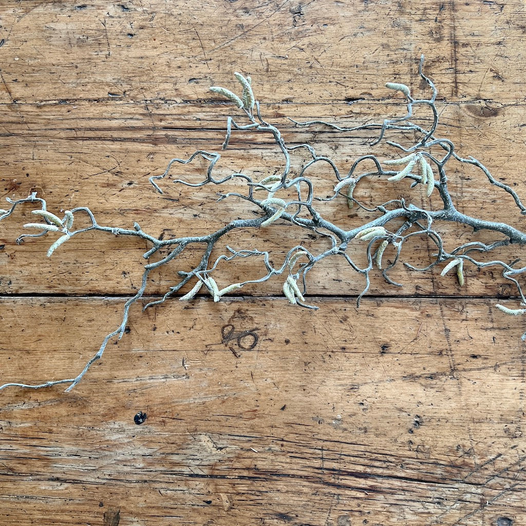 Faux Contorted Willow with Catkins Branch - Image 3