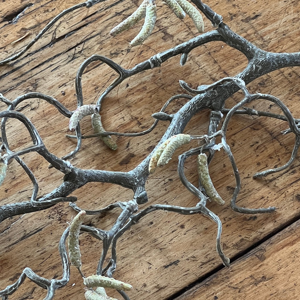 Faux Contorted Willow with Catkins Branch - Image 4