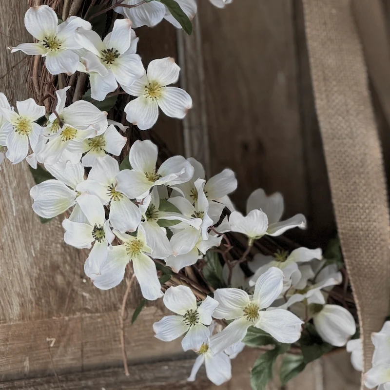 Faux Dogwood Blossom Garland - Image 3