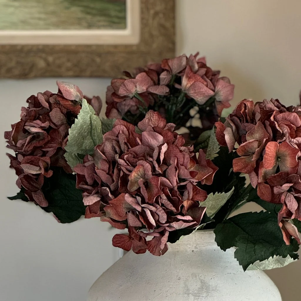 Faux Dried Autumn Hydrangea Stem - Image 2