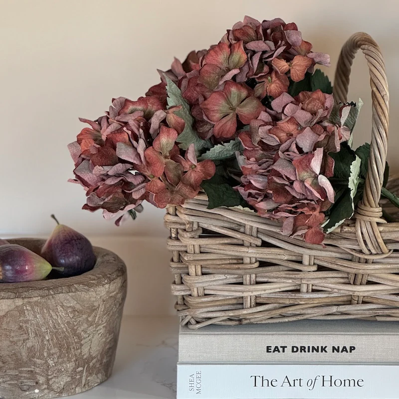 Faux Dried Autumn Hydrangea Stem - Image 3