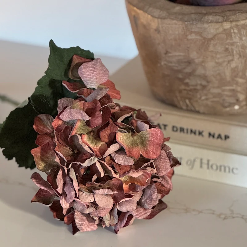 Faux Dried Autumn Hydrangea Stem - Image 4