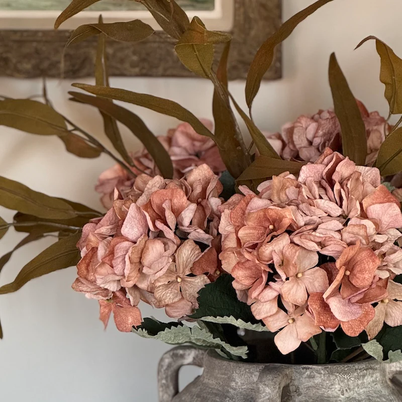 Faux Dried Pale Terracotta Hydrangea